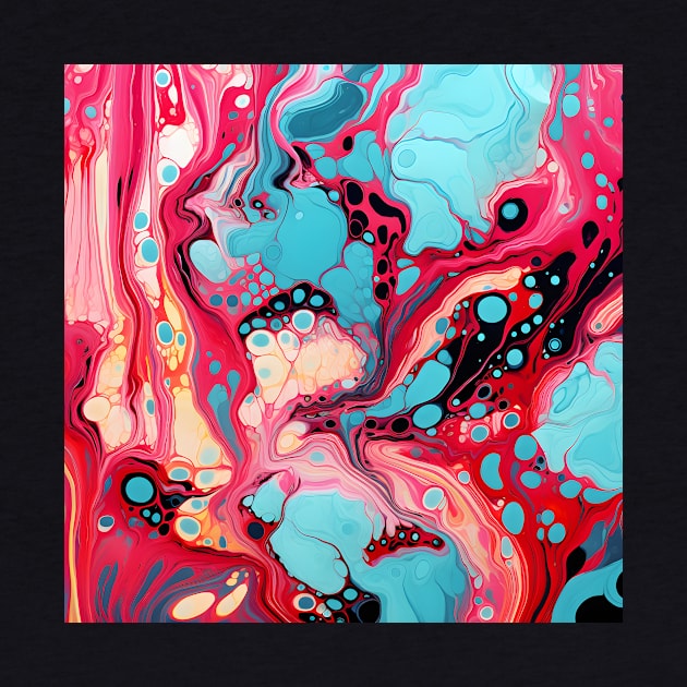 Turquoise and Magenta Fluid Dynamics by AbstractGuy